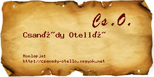 Csanády Otelló névjegykártya